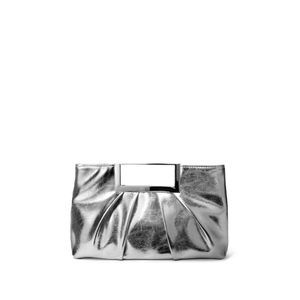Evening Clutch Solid Large Pleated Shoulder Bag Brht Pu Patent Leather :|